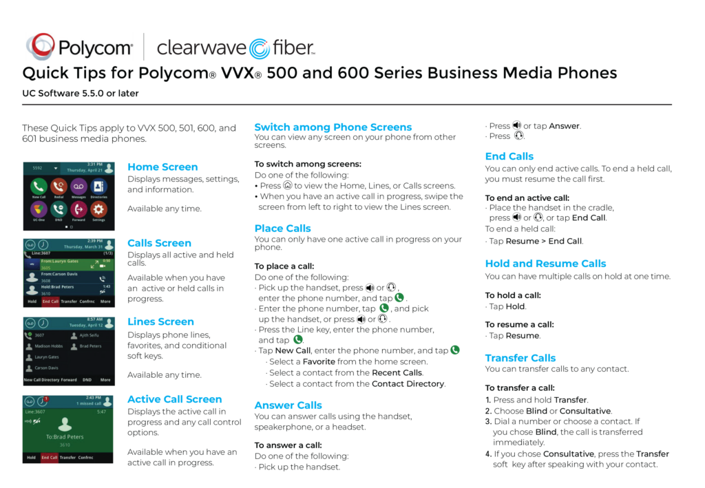 Preview of Polycom VVX 500 and 600 Document